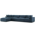 thumbnail image 1 of Contemporary Modern Urban Designer Living Room Lounge Club Lobby Sectional Sofa Set, Fabric, Navy Blue, 1 of 9
