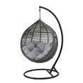 thumbnail image 1 of Contemporary Modern Urban Designer Outdoor Patio Balcony Garden Furniture Lounge Swing Chair, Fabric Steel Metal, Grey Gray, 1 of 6
