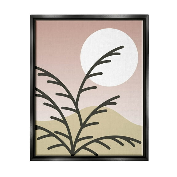 Contemporary Mountain Branches Botanical & Floral Graphic Art Jet Black Framed Art Print Wall Art