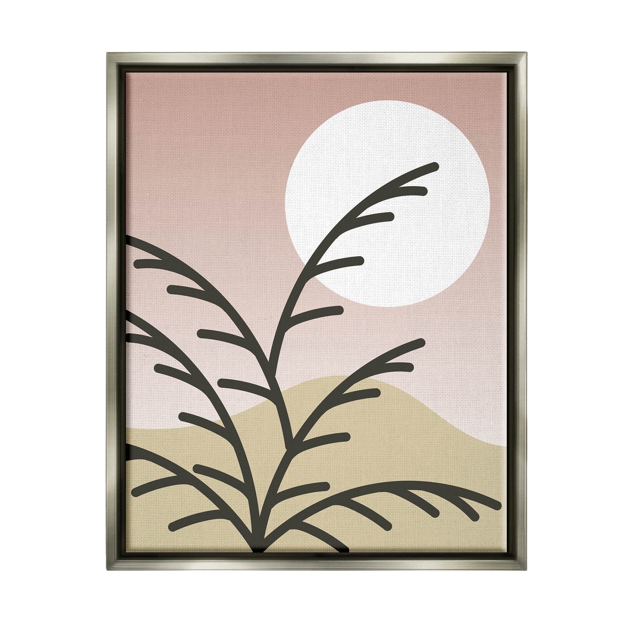 Contemporary Mountain Branches Botanical & Floral Graphic Art Luster Gray Framed Art Print Wall Art