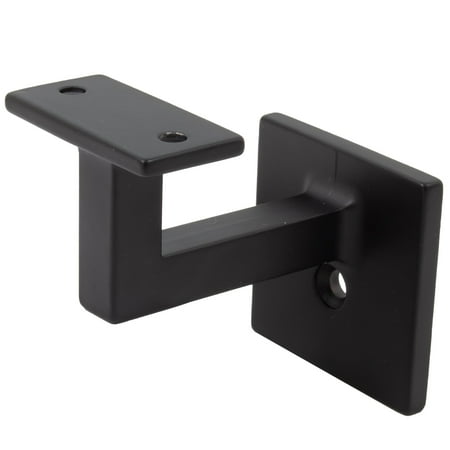 Contemporary Handrail Bracket with 2-1/4" x 2-1/4" Square Base, Matte Black by Stone Harbor Hardware