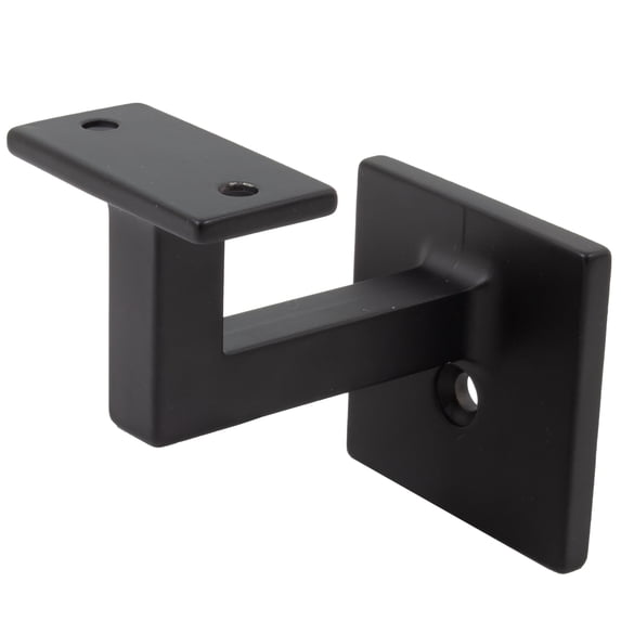 Contemporary Handrail Bracket with 2-1/4" x 2-1/4" Square Base, Matte Black by Stone Harbor Hardware