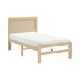 thumbnail image 1 of Contemporary Natural Finish Twin Platform Bed Frame - Solid Wood Bedroom Furniture, No Box Spring Needed, Modern Aesthetic, 41.5"W x 78"L x 42"H, Serene Sleep Sanctuary, 1 of 11