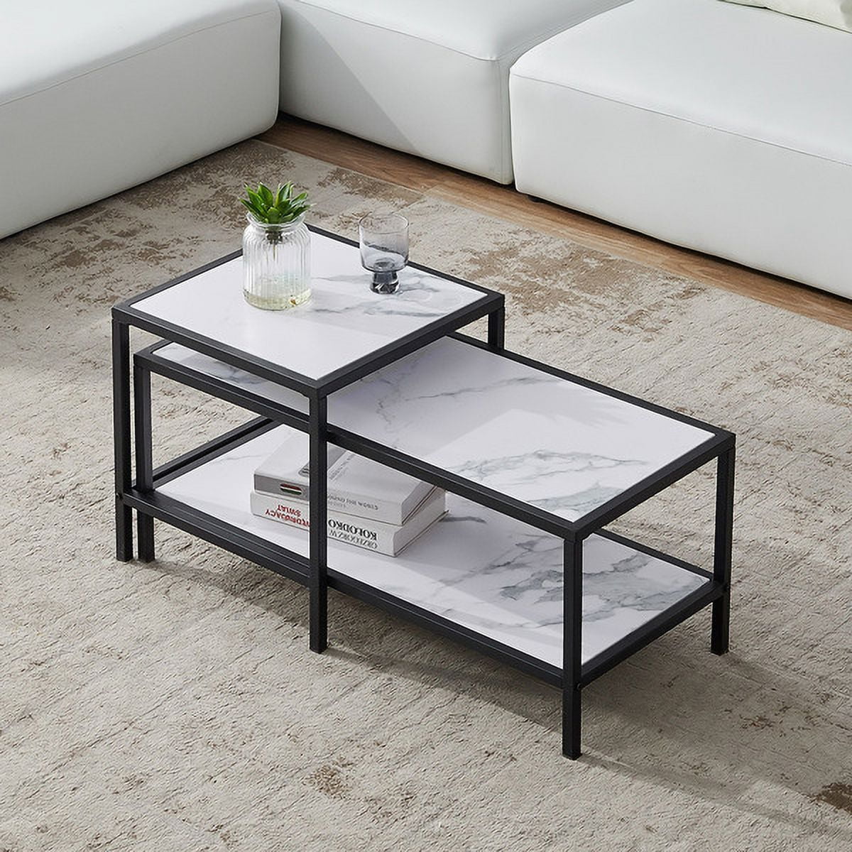Contemporary Nesting Coffee Table Set 2 Tables Versatile & Modern