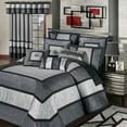 thumbnail image 1 of Contemporary Omega Monochromatic Dark Gray Silver Black Bedspread Grande Cal King, 1 of 1
