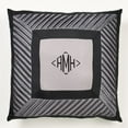 thumbnail image 1 of Contemporary Omega Monochromatic Dark Gray Silver Black Mitred Pillow Tailored 20 inch Square, 1 of 1