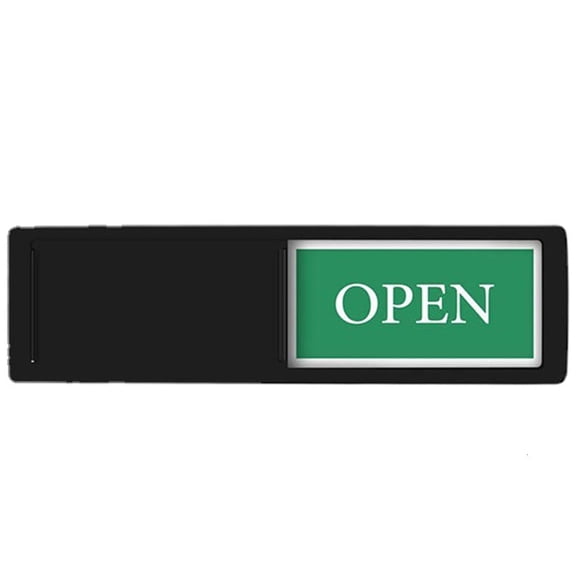 Contemporary Open/Closed Sliding Door Sign for Shops and Businesses, Clear Business Status