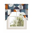 thumbnail image 1 of Contemporary Orange, Kitchen Curtains Swag Valance for Windows/Bathroom/Cafe, Middle Century Abstract Geomrtry Rod Pocket Drape Panel Swag Curtains Valance for Bedroom/Living Room 56"x36", 1 of 6