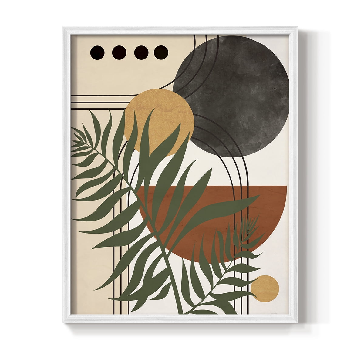 Contemporary Palm II in Paper Solid Wood 11 x 14 Framed Print