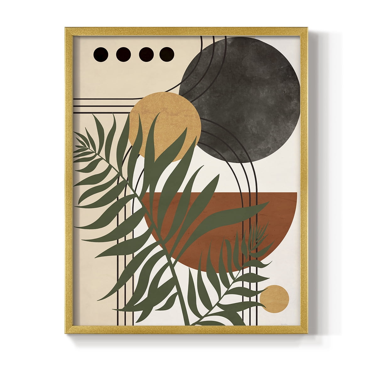 Contemporary Palm II in Paper Solid Wood 16 x 20 Framed Print