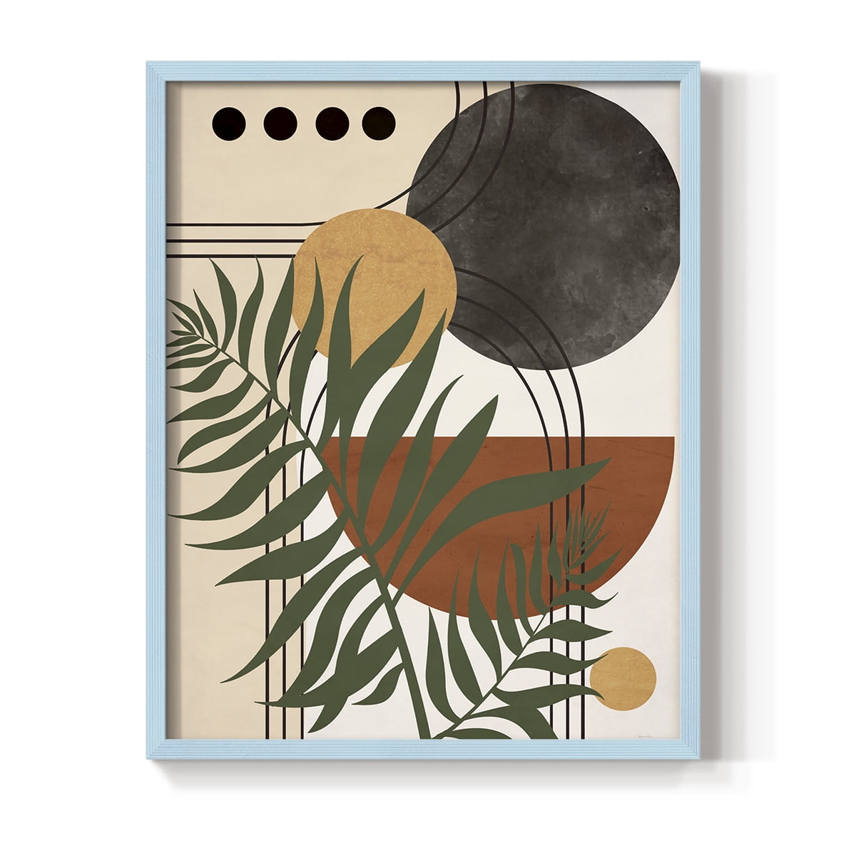 Contemporary Palm II in Paper Solid Wood 8 x 10 Framed Print