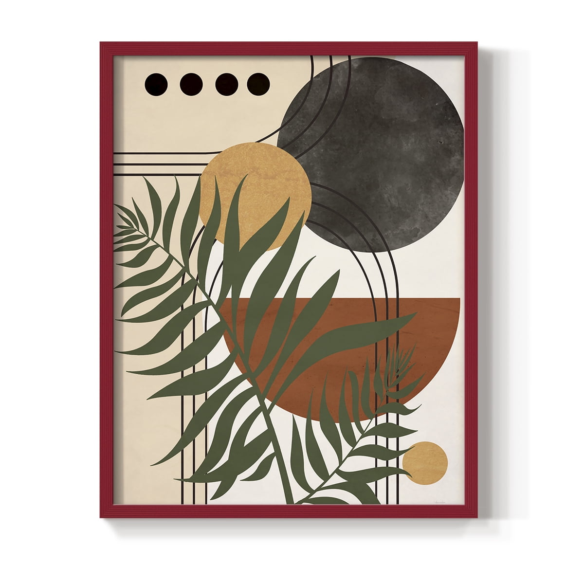 Contemporary Palm II in Paper Solid Wood 8 x 10 Framed Print