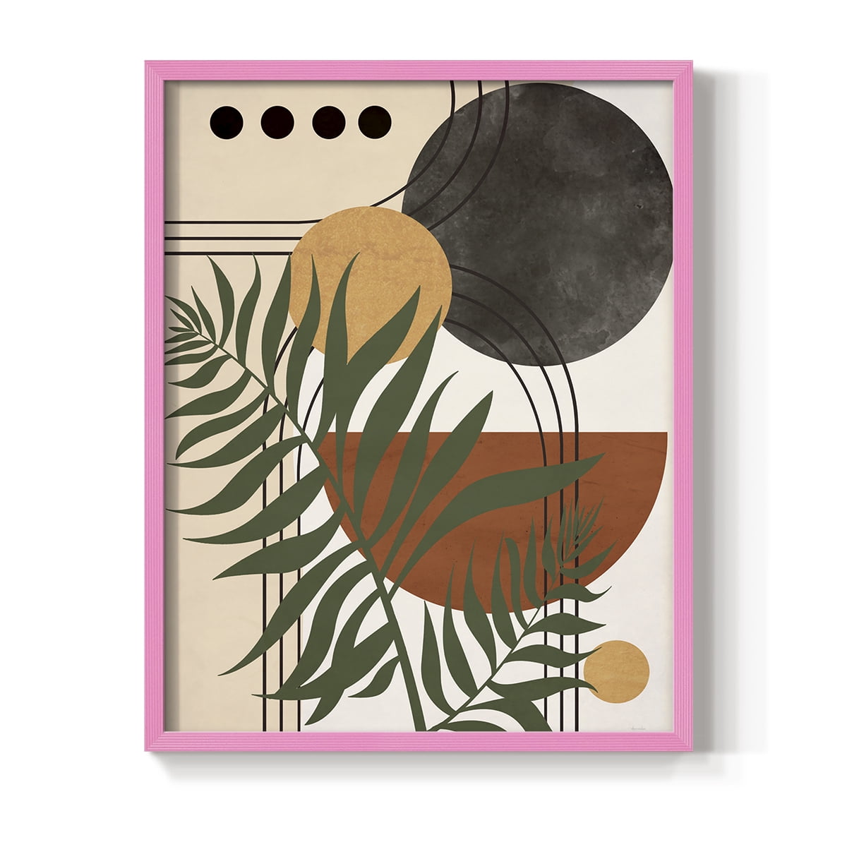 Contemporary Palm II in Paper Solid Wood 8 x 10 Framed Print