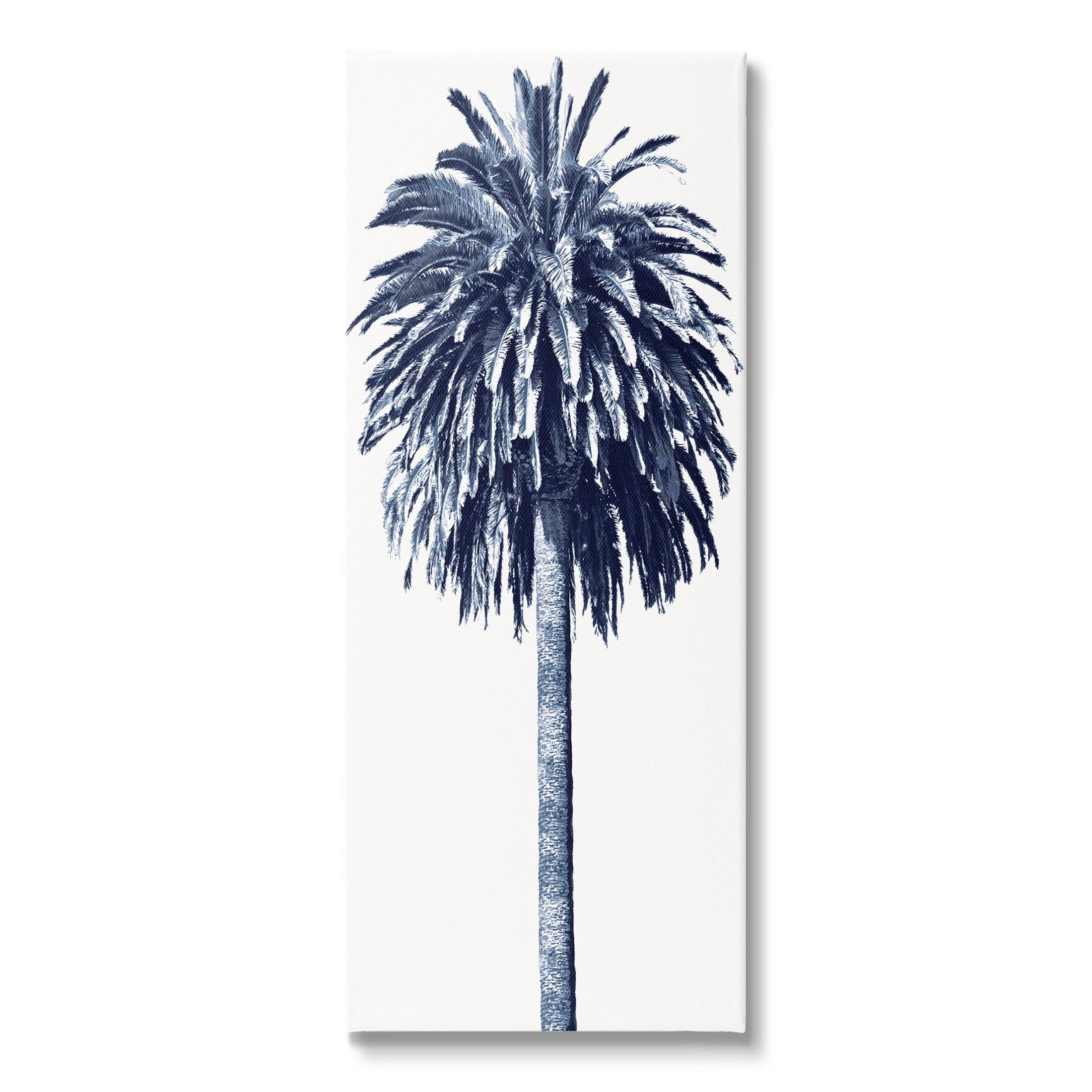 Contemporary Blue Palm Tree Wrapped Canvas Wall Art