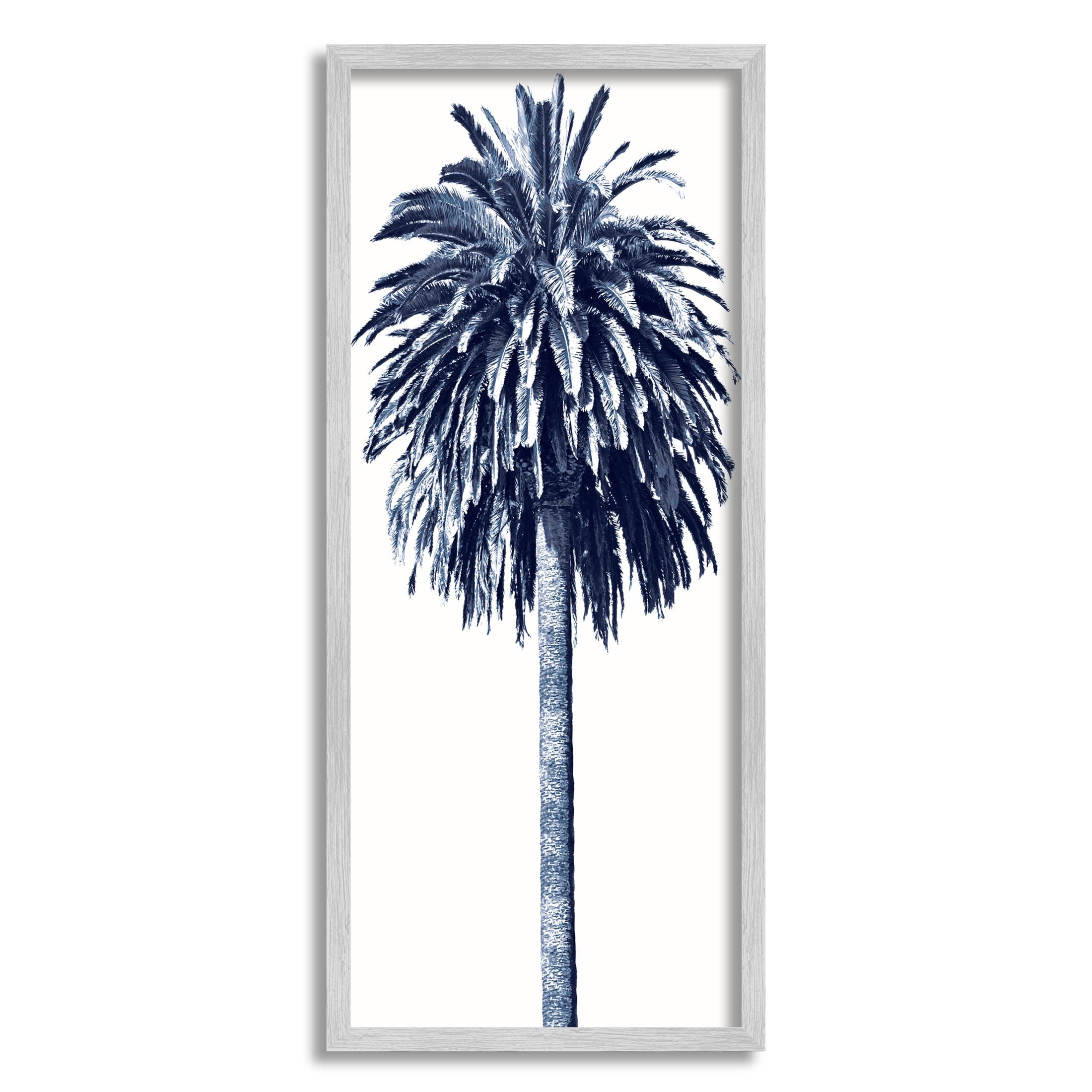 Contemporary Palm Tree View Botanical & Floral Graphic Art Gray Framed Art Print Wall Art