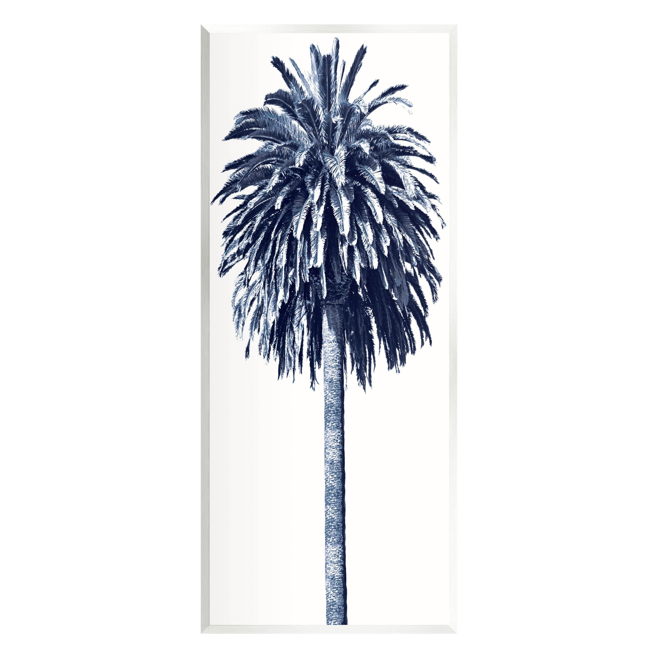 Contemporary Blue Palm Tree View MDF Wood Wall Plaque