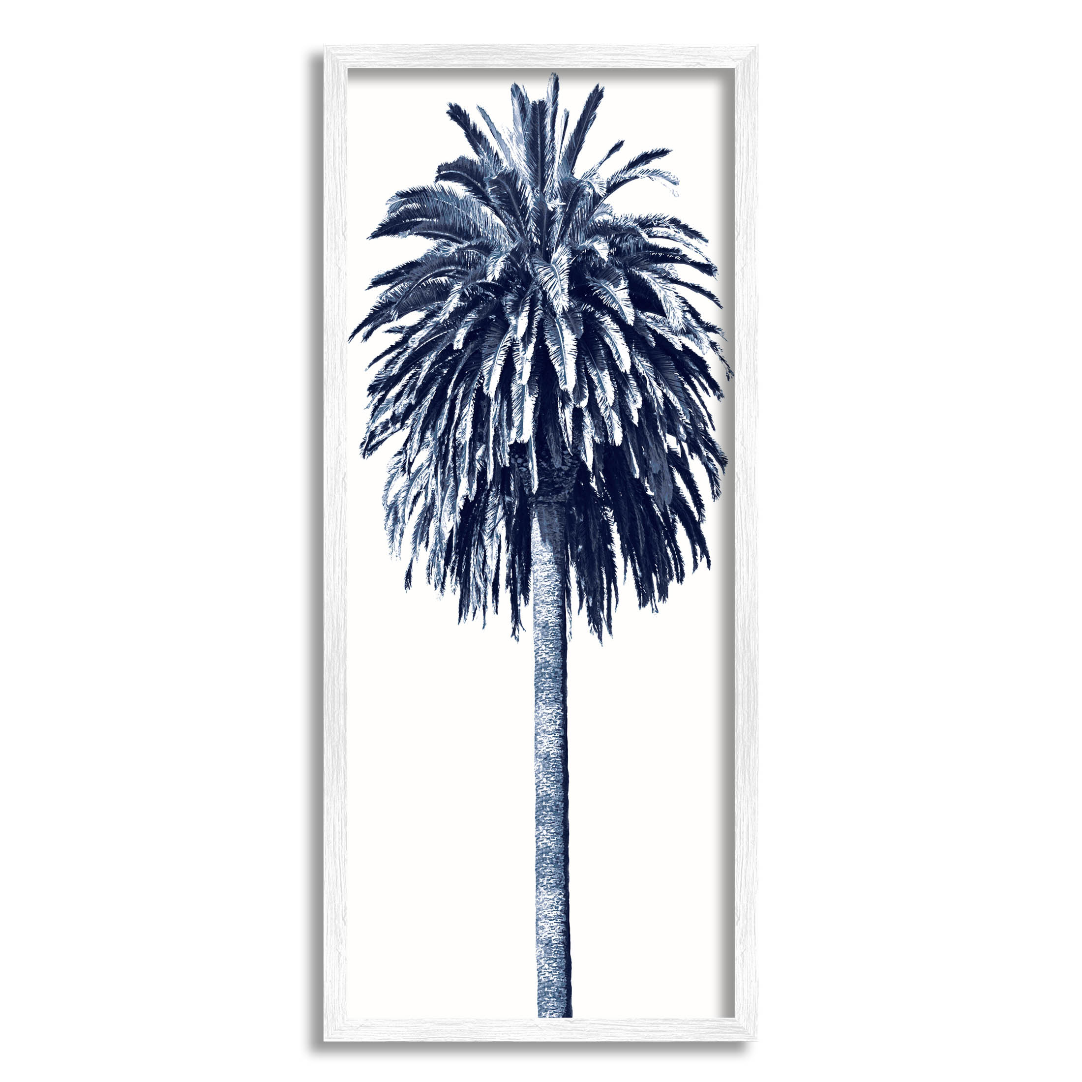 Contemporary Palm Tree View Botanical & Floral Graphic Art White Framed Art Print Wall Art