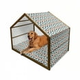 thumbnail image 1 of Contemporary Pet House, Pineapples with Colorful Triangles Hipster and Geometric Tropical Fruit Design, Outdoor & Indoor Portable Dog Kennel with Pillow and Cover, 5 Sizes, Multicolor, by Ambesonne, 1 of 4