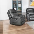 thumbnail image 1 of Contemporary Plush Faux Leather Upholstered Living Room Reclining Chair, Grey, 1 of 5