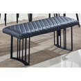 thumbnail image 1 of Contemporary Polyurethane Dining Bench with Black Sanded Legs in Dark Gray, 1 of 3