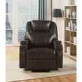 thumbnail image 1 of Contemporary Polyurethane Upholstered Metal Rocker Recliner with Swivel, Brown - 41 x 37 x 33.9 in., 1 of 1