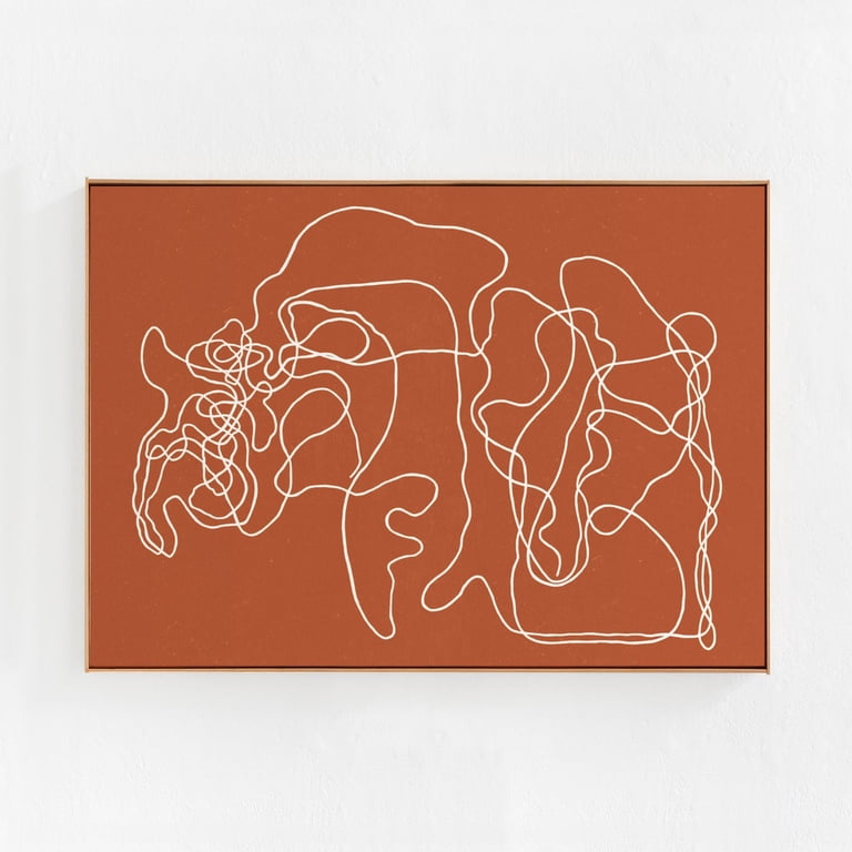 Contemporary Poster, Burnt Orange, Abstract Line Art Modern Able ...