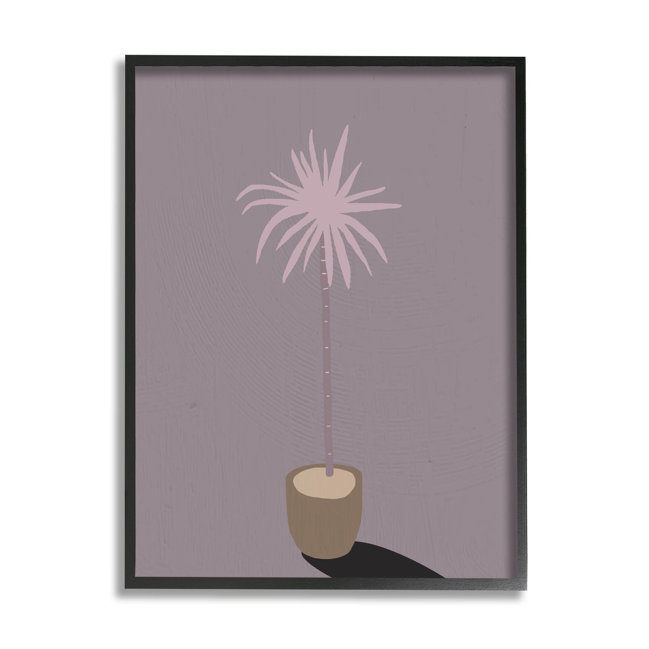 Contemporary Potted Palm Tree Botanical & Floral Graphic Art Black Framed Art Print Wall Art