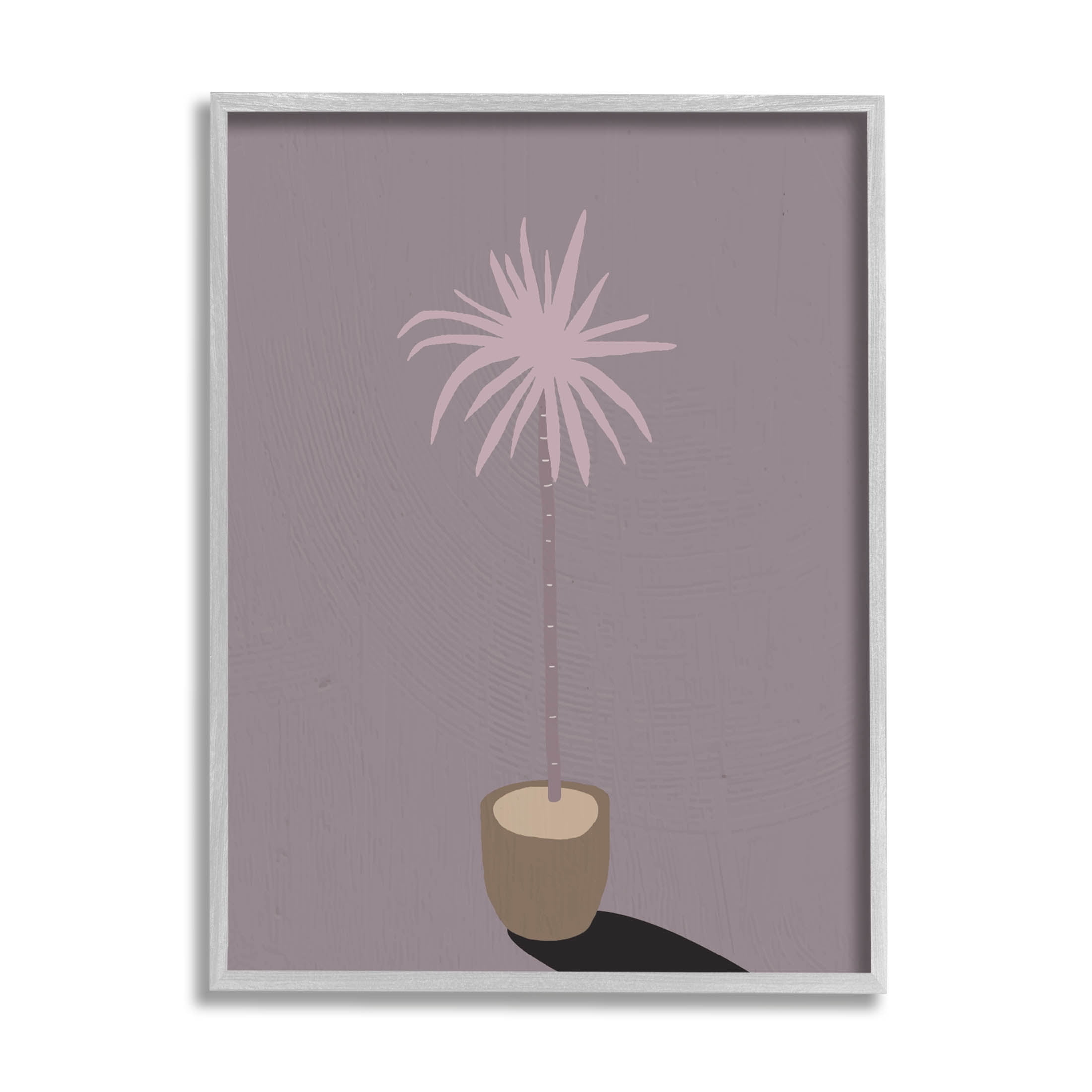 Contemporary Potted Palm Tree Botanical & Floral Graphic Art Gray Framed Art Print Wall Art