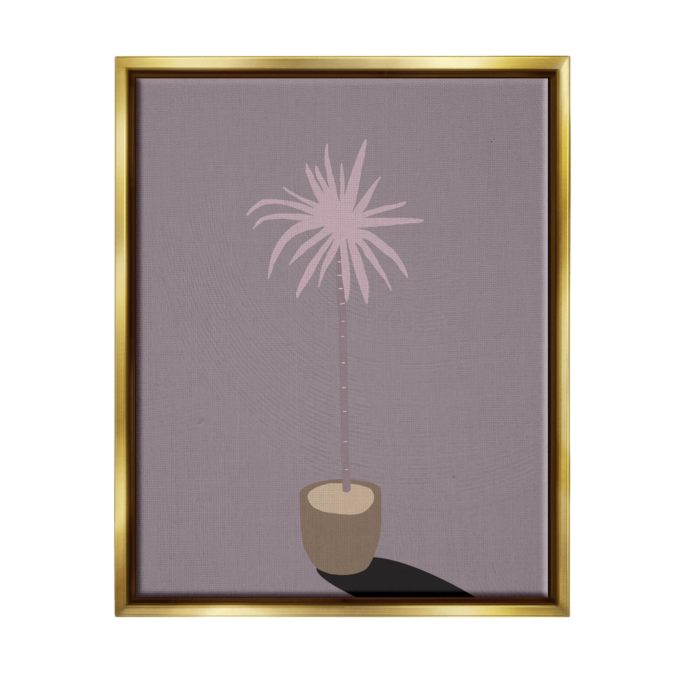 Contemporary Potted Palm Tree Botanical & Floral Graphic Art Metallic Gold Framed Art Print Wall Art
