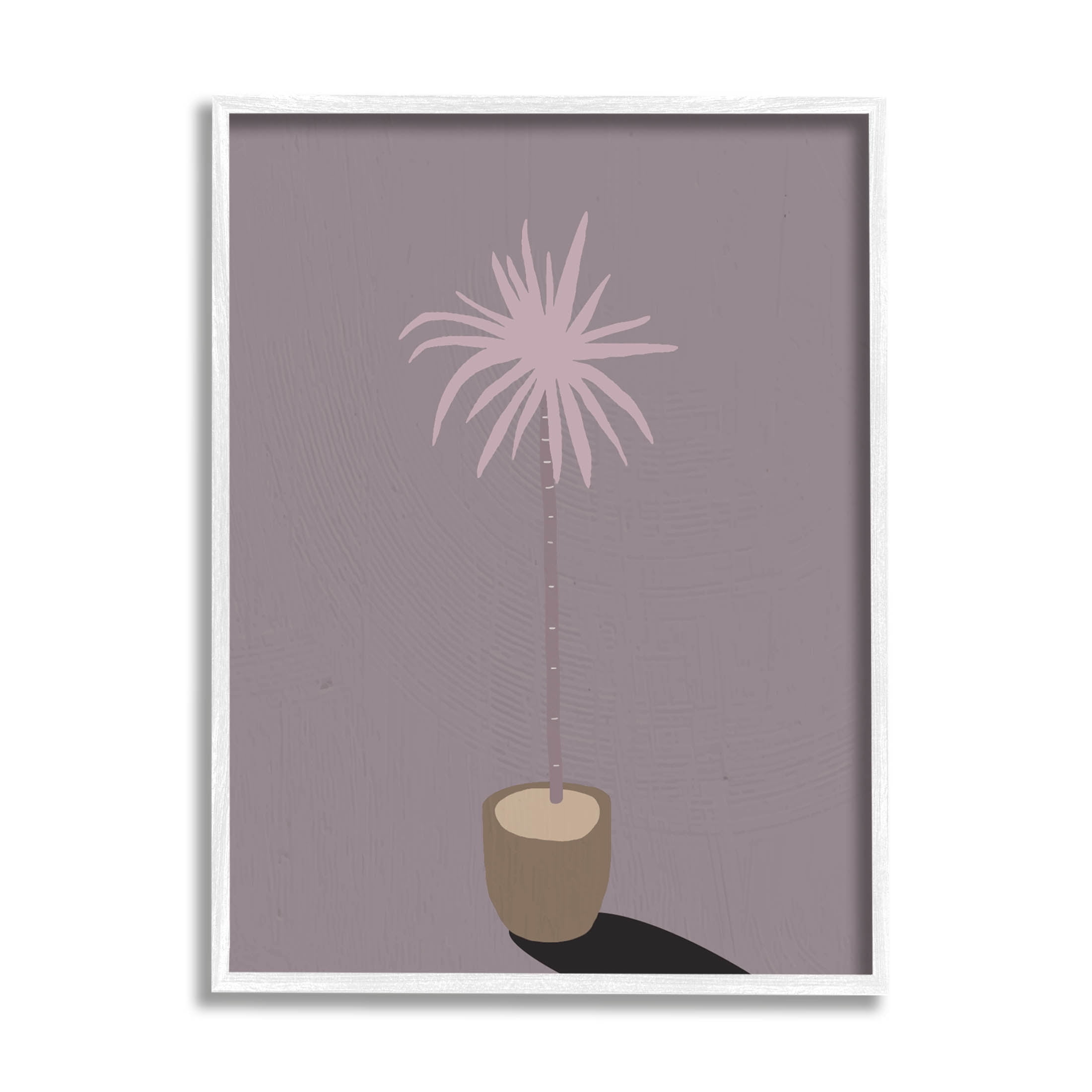 Contemporary Potted Palm Tree Botanical & Floral Graphic Art White Framed Art Print Wall Art