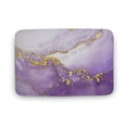thumbnail image 1 of Contemporary Printed Bath Mat - 16x24 Inches, Unique White And Gold Marble Design, Easy Maintenance, 1 of 8