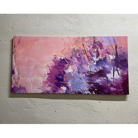 Contemporary Printed, Pink And Purple Printed Canvas, Purple Canvas, Colorful Printed, Abstract Canvas Art, Pink Artwork, Acyrlic Artwork, Canvas Wall Decor - Gallery Wrapped