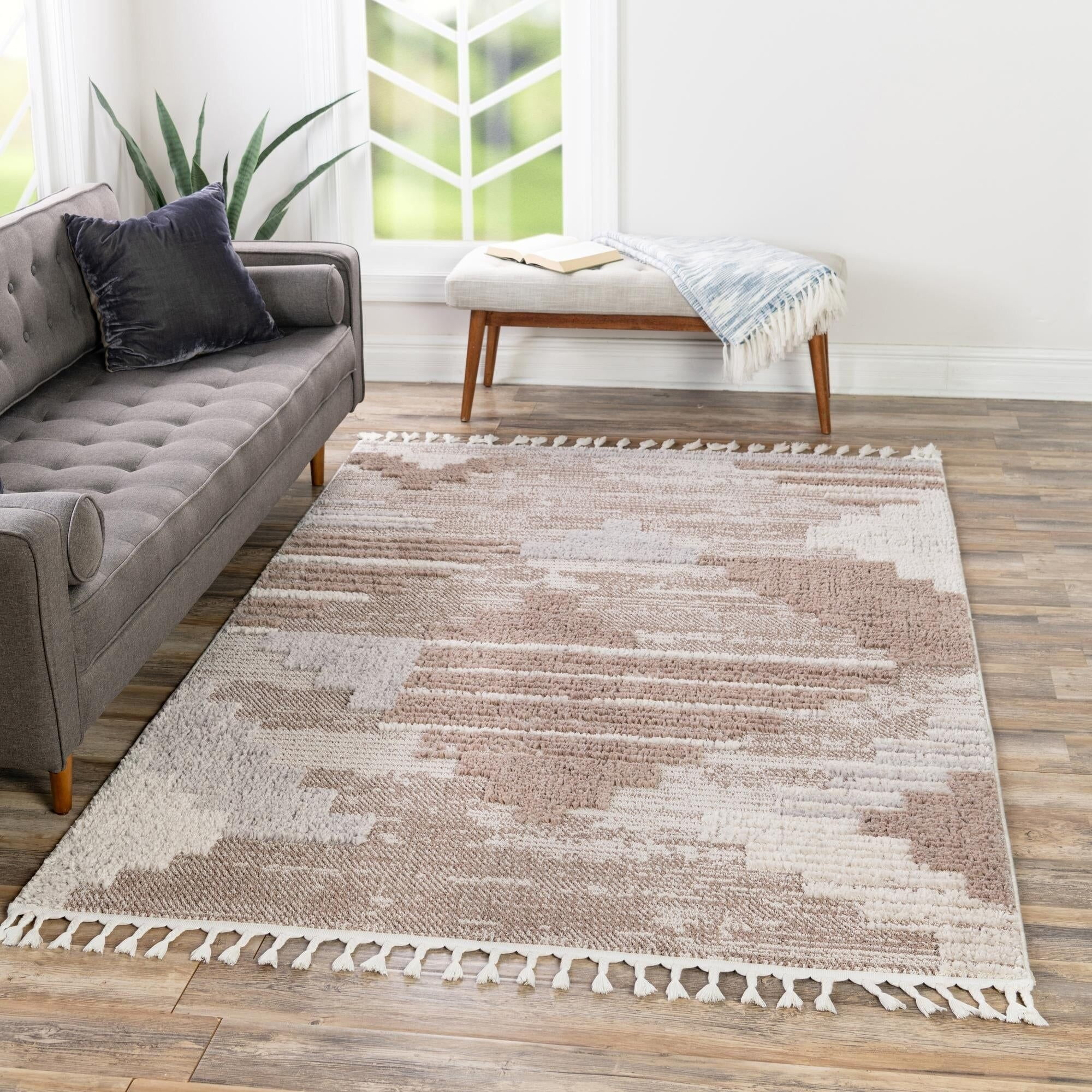 Contemporary Prudence Collection Area Rug Sand 2'x3'
