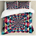 thumbnail image 1 of Contemporary Queen Size Duvet Cover Set, Modern Style Visual Patchwork Effect with Colorful Retro Composition Print, Decorative 3 Piece Bedding Set with 2 Pillow Shams, Multicolor, by Ambesonne, 1 of 3