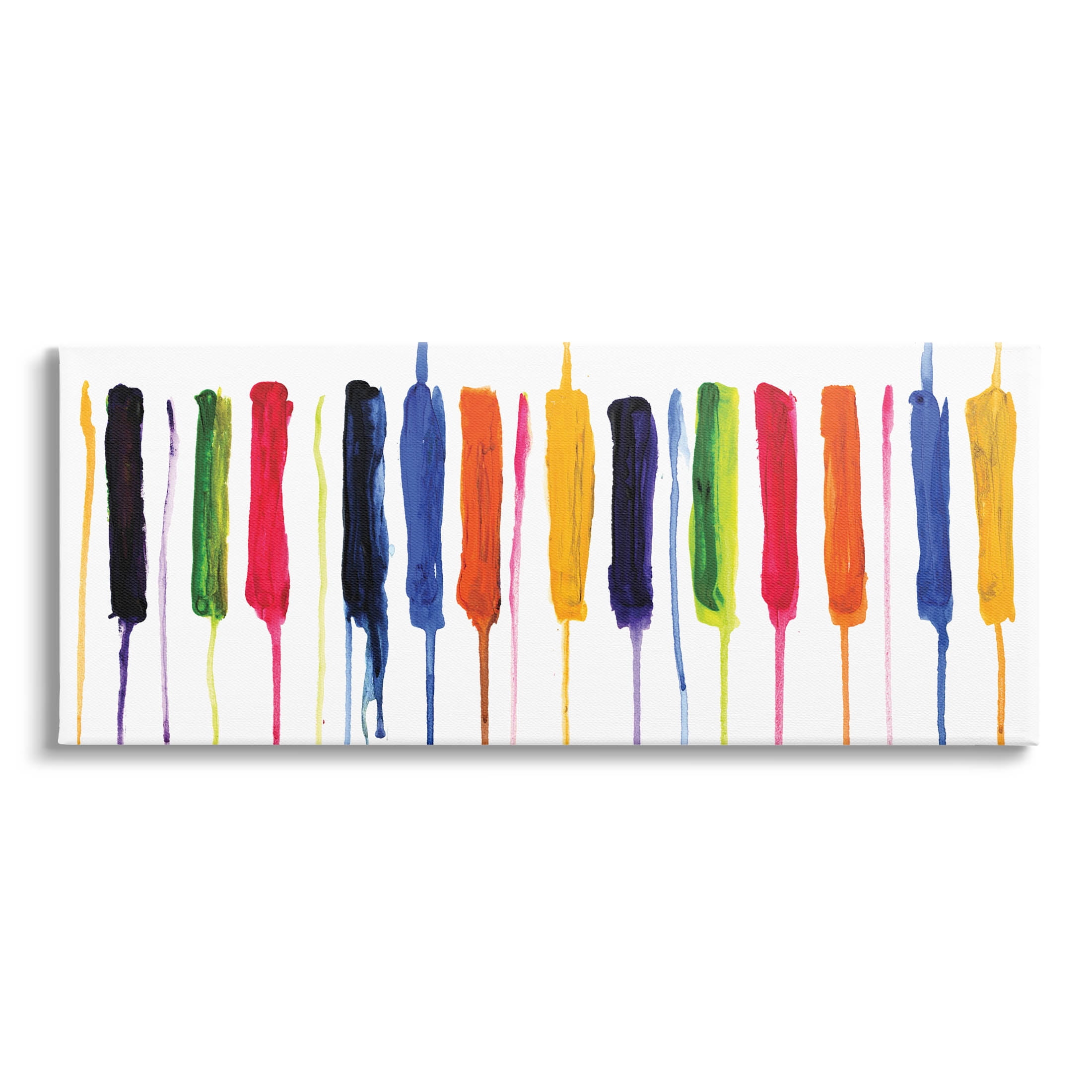 Contemporary Rainbow Streaks Abstract Graphic Art Gallery Wrapped Canvas Print Wall Art