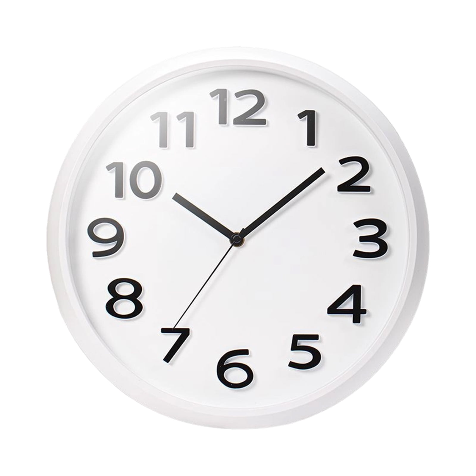 Contemporary Raised Numerals Wall Clock Durability Plastic Quiet ...