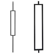 Contemporary Rectangle Stair Wrought Iron Balusters Contractor 10-Pack Modern Hollow Metal Railing Spindles Real Black not Matte