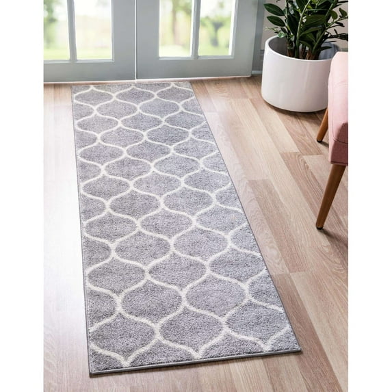 Contemporary Rosilan Collection Area Rug 2'x10' - Light Gray