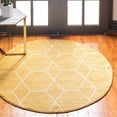 thumbnail image 1 of Contemporary Rosilan Collection Area Rug 5' Round - Yellow, 1 of 5