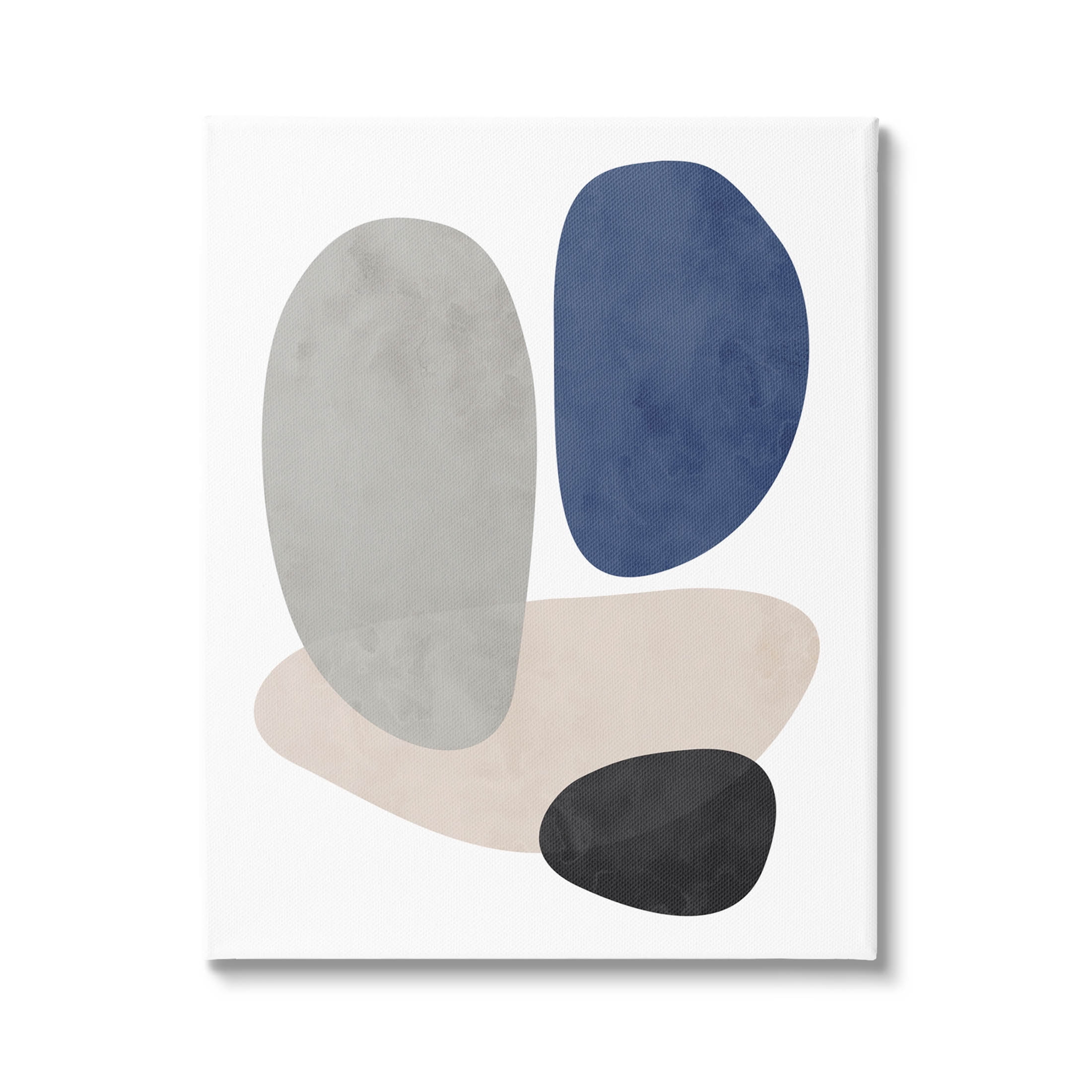 Contemporary Round Blue Accent Abstract Graphic Art Gallery Wrapped Canvas Print Wall Art