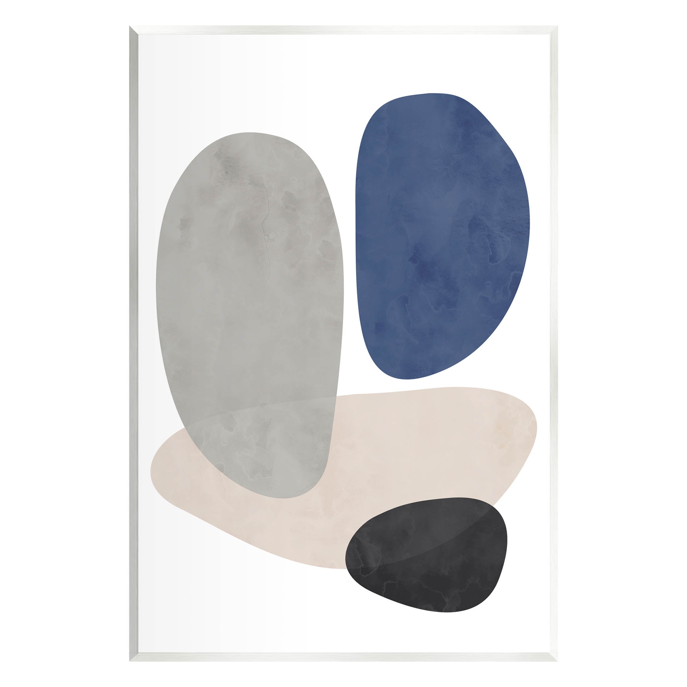 Contemporary Round Blue Accent Abstract Graphic Art Unframed Art Print Wall Art