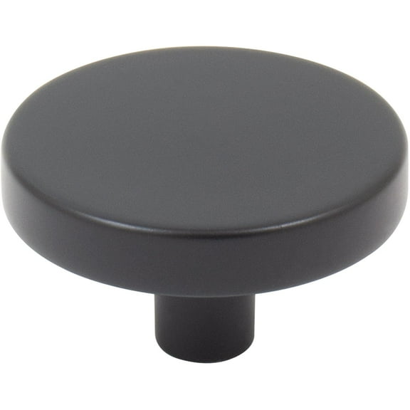 Contemporary Round Cabinet Knob, 1-1/2 Inches, Zinc Base Material, Matte Black by Stone Harbor Hardware