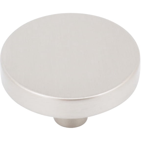 Contemporary Round Cabinet Knob, 1-1/2 Inches, Zinc Base Material, Satin Nickel by Stone Harbor Hardware