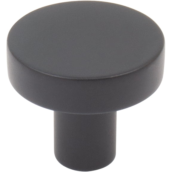 Contemporary Round Cabinet Knob, 1 Inch, Zinc Base Material, Matte Black by Stone Harbor Hardware