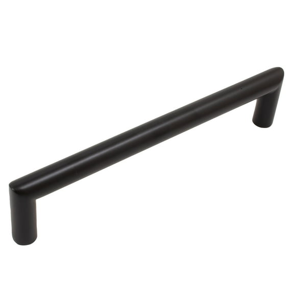 Contemporary Round Cabinet Pull, 128 Millimeters, Stanless Steel Base Material, Matte Black by Stone Harbor Hardware