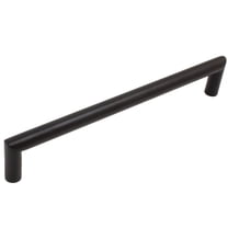 Contemporary Round Cabinet Pull, 160 Millimeters, Stanless Steel Base Material, Matte Black by Stone Harbor Hardware