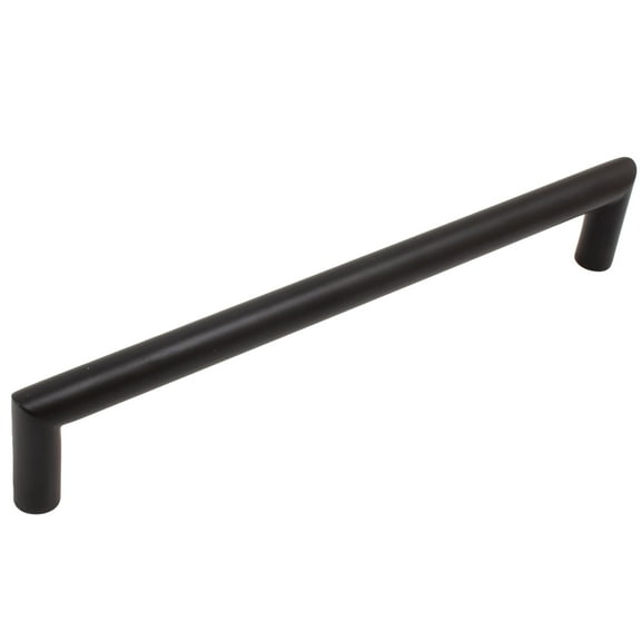 Contemporary Round Cabinet Pull, 160 Millimeters, Stanless Steel Base Material, Matte Black by Stone Harbor Hardware