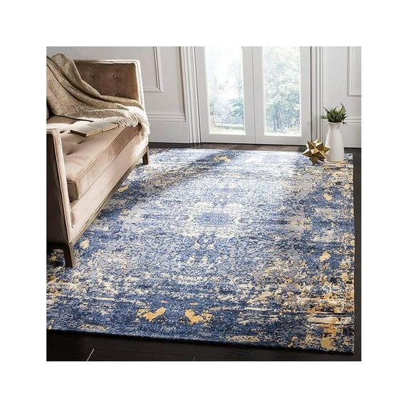 Contemporary Rug - Centennial Silk/Wool -Twilight Blue-Color:Twilight Blue,Design:Contemporary,Shape:Large Rectangle,Size:12'L x 9'W