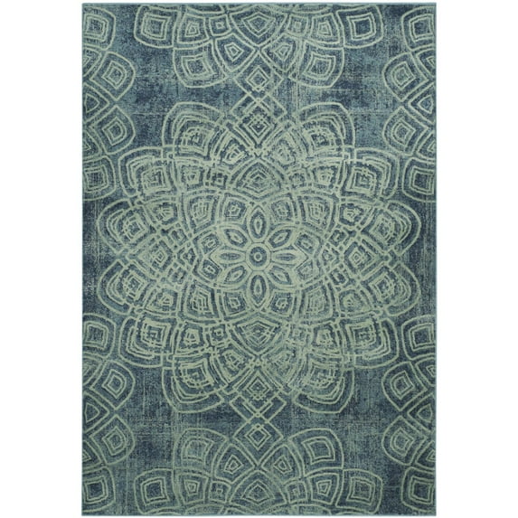 Contemporary Rug - Constellation Vintage -Light Blue/Multi-Color:Light Blue/Multi,Design:Contemporary,Shape:Rectangle,Size:7'6"L x 5'3"W