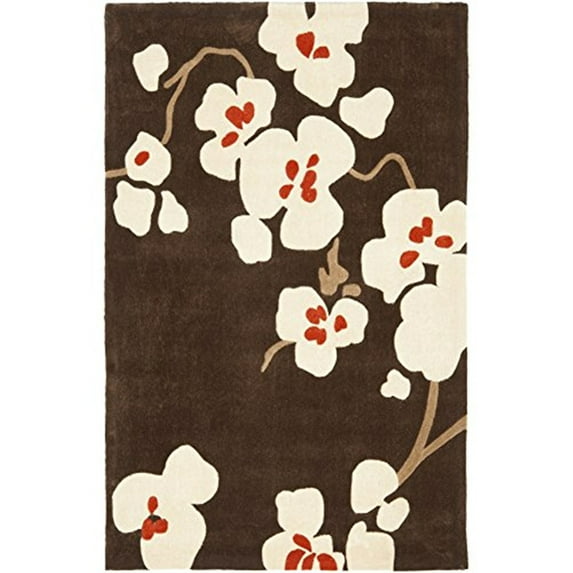 Contemporary Rug - Modern Art Polyester -Brown/Ivory-Color:Brown/Ivory,Design:Contemporary,Shape:Large Rectangle,Size:10'L x 8'W